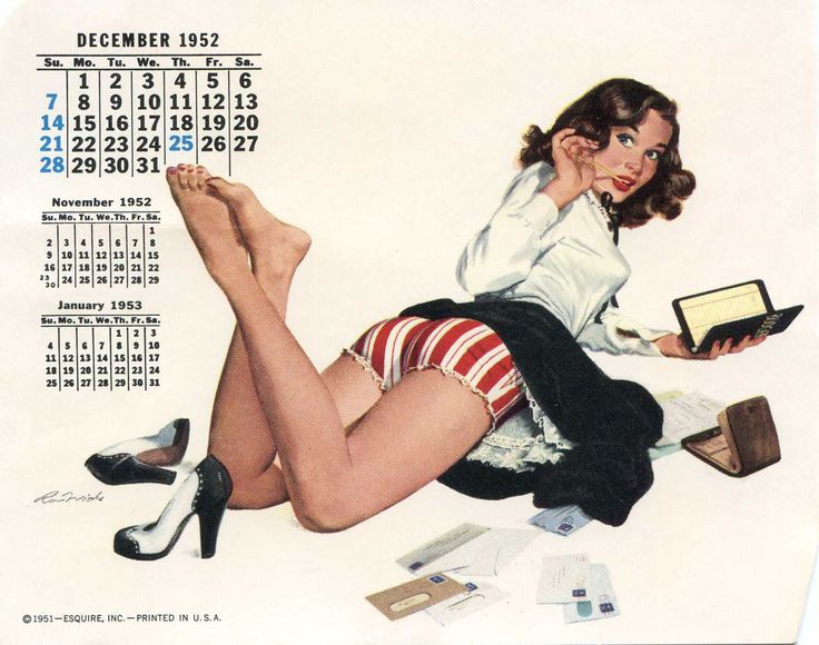 Calendário Pin Up 1952/53