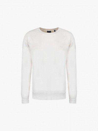 Sweatshirt decote redondo com textura Waffle