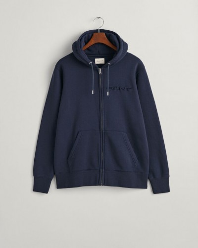 Sweatshirt com capuz e fecho de correr Embossed