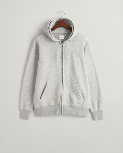 Sweatshirt com capuz e fecho de correr Embossed