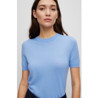 CAMISOLA DE MANGA CURTA EM LÃ VIRGEM DE ORIGEM RESPONSÁVEL