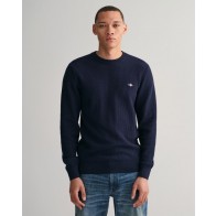 Sweatshirt com decote redondo em algodão micro texturizado