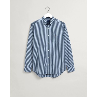 CAMISA EM POPELINA ÁS RISCAS REGULAR FIT