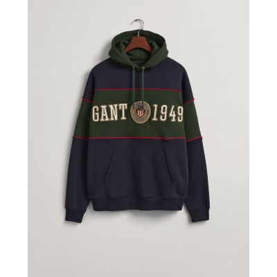 Sweatshirt com capuz Crest Shield bloco de cor
