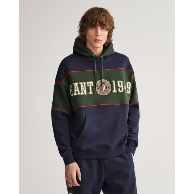 Sweatshirt com capuz Crest Shield bloco de cor