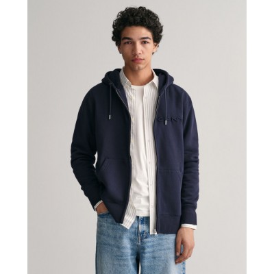 Sweatshirt com capuz e fecho de correr Embossed