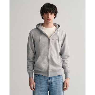 Sweatshirt com capuz e fecho de correr Embossed