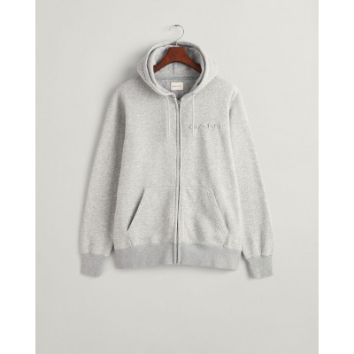 Sweatshirt com capuz e fecho de correr Embossed