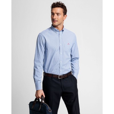 CAMISA EM POPELINA ÀS RISCAS REGULAR FIT