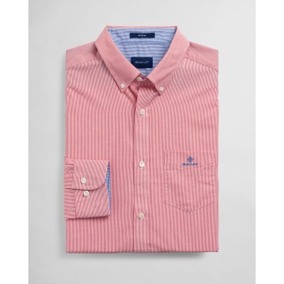 CAMISA EM POPELINA ÀS RISCAS REGULAR FIT