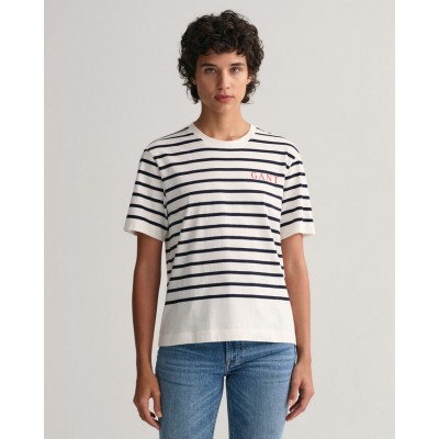T-shirt às riscas Logo