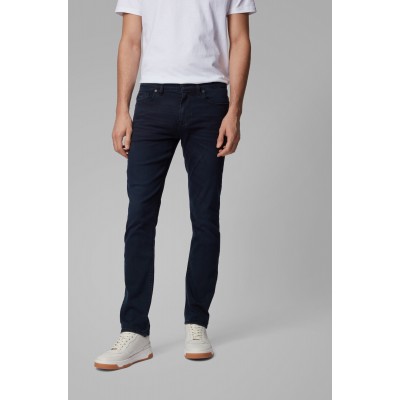 CALÇAS DE GANGA AZUL ESCURO SLIM C/ STRETCH