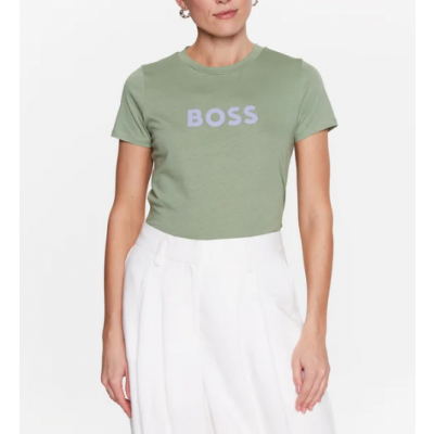 T-SHIRT COM LOGÓTIPO ESTAMPADO EM ALGODÃO ORGÂNICO