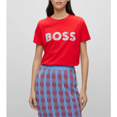 T-SHIRT DE ALGODÃO ORGÂNICO BOSS COM LOGO