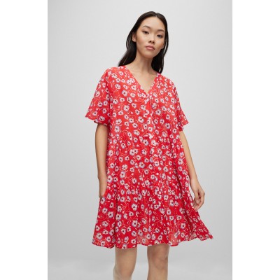 VESTIDO CURTO COM ESTAMPADO FLORAL 