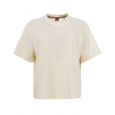 T-SHIRT DE AJUSTE GRANDE EM ALGODÃO ELÁSTICO MONOGRAMADO