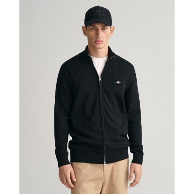 Casaco de malha com fecho de correr Casual Cotton
