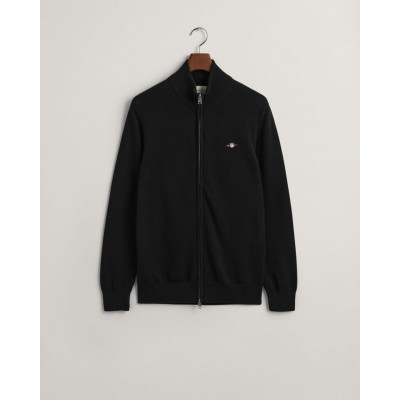 Casaco de malha com fecho de correr Casual Cotton