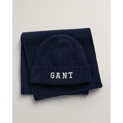 Conjunto de gorro e cachecol com caixa pesente