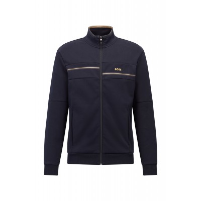 CASACO DESPORTIVO UNISEX COM LOGOTIPO CONTRASTANTE