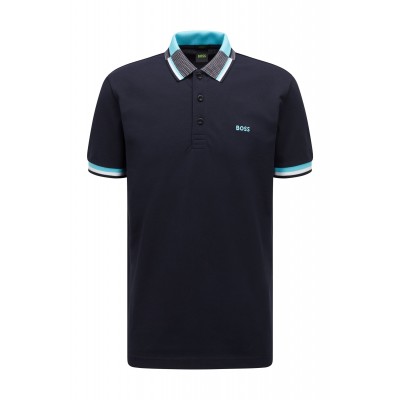 POLO DE ALGODÃO-PIQUÉ COM LOGÓTIPO EM CONTRASTE