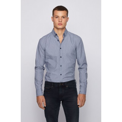 CAMISA SLIM FIT EM ALGODÃO COM ELASTANO