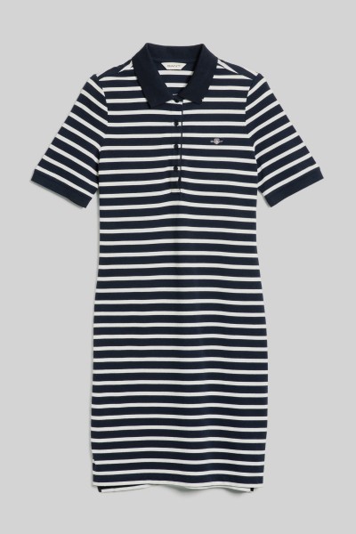 Shield short-sleeved striped polo dress