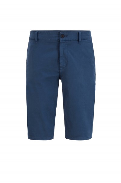 Slim-fit chino shorts in double-dyed stretch satin