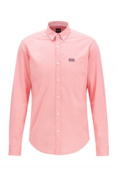 Regular-fit shirt in stretch cotton with moisture management