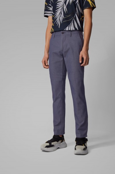 Slim-fit trousers in two-tone stretch cotton