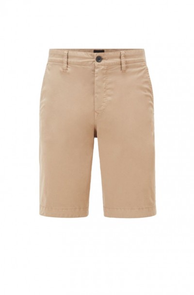 Tapered-fit shorts in garment-dyed stretch-cotton twill