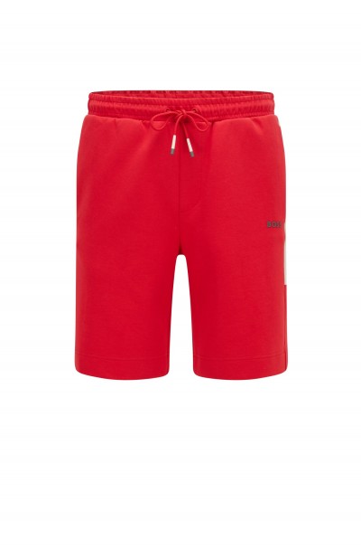 COTTON-BLEND SHORTS WITH CONTRAST LOGO