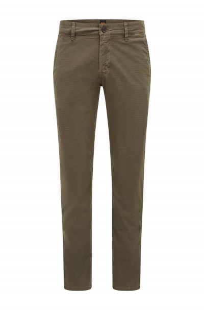 SLIM-FIT TROUSERS IN PRINTED STRETCH-COTTON TWILL