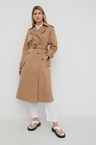 DOUBLE-BREASTED TRENCH COAT WITH BELTED CLOSURE