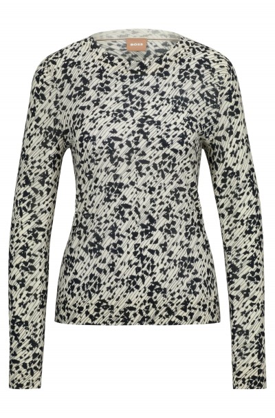 SLIM-FIT SWEATER IN PRINTED MERINO WOOL