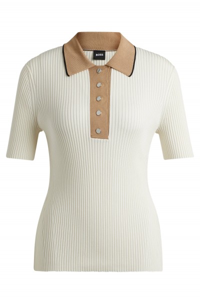 SLIM FIT MESH TOP WITH METALLIC BUTTONS