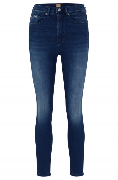 HIGH WAIST JEANS IN BLUE ELASTIC JEANS