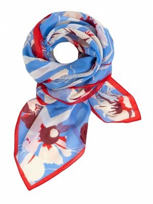 SEASONAL-PRINT SCARF IN MODAL AND COTTON