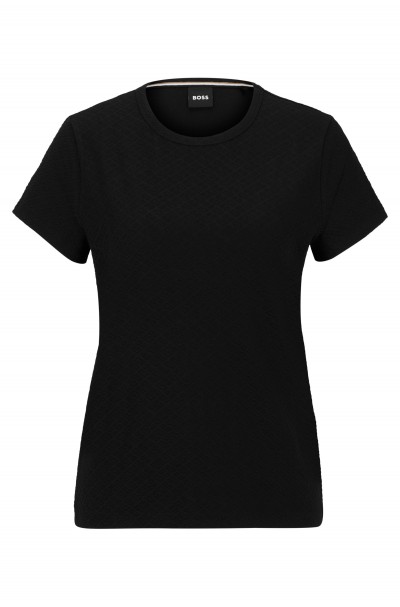 COTTON-BLEND T-SHIRT WITH 3D STRUCTURED MESH MONOGRAMS