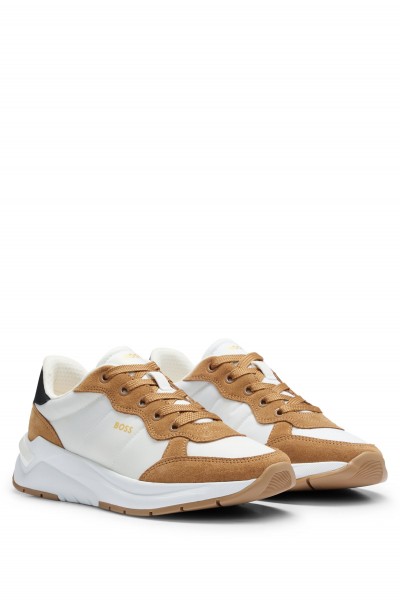 MIXED-MATERIAL TRAINERS WITH SUEDE AND LEATHER