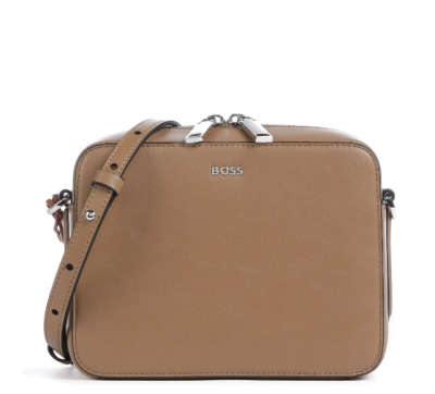 SYNTHETIC LEATHER SHORT BAG WITH POLISHED METAL LOGO