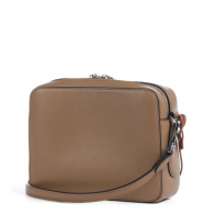 SYNTHETIC LEATHER SHORT BAG WITH POLISHED METAL LOGO
