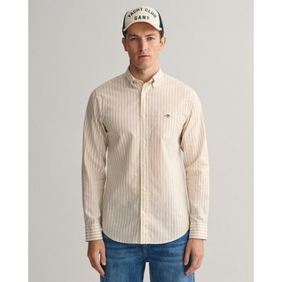 Regular Fit shirt in linen and striped cotton