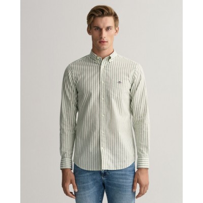 Regular Fit shirt in linen and striped cotton