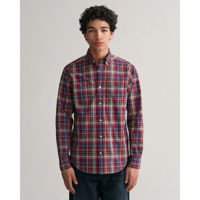 Regular Fit Medium Checked Poplin Shirt