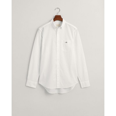 Regular fit linen and cotton shirt