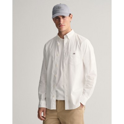 Regular fit linen and cotton shirt