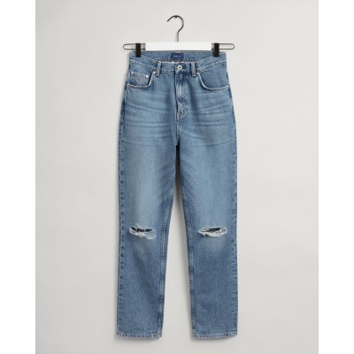 GANT Straight Leg High-Waisted Cropped Jeans