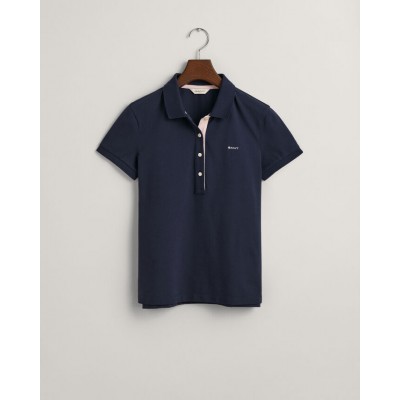 Piqué polo with contrasting collar