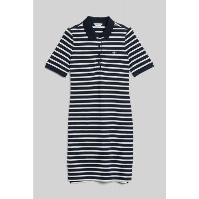 Shield short-sleeved striped polo dress